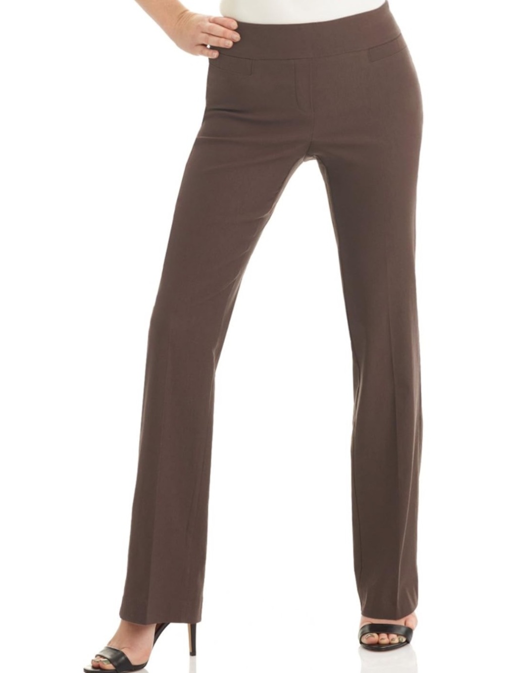 Rekucci Womens Ease into Comfort Stretchy Business Casual Bootcut Pull-On. Sz 4T